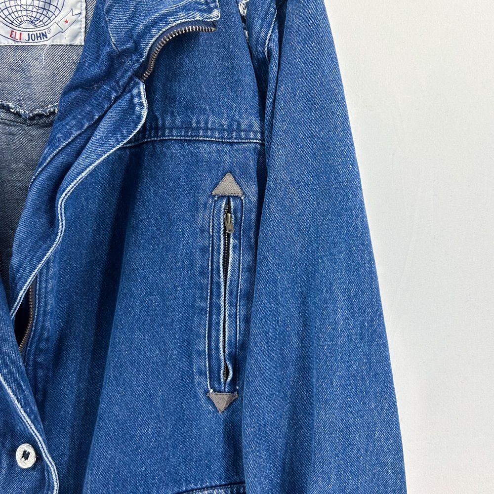 Vintage International Design Eli John Oversized Distressed Denim Jacket - Picture 6 of 8